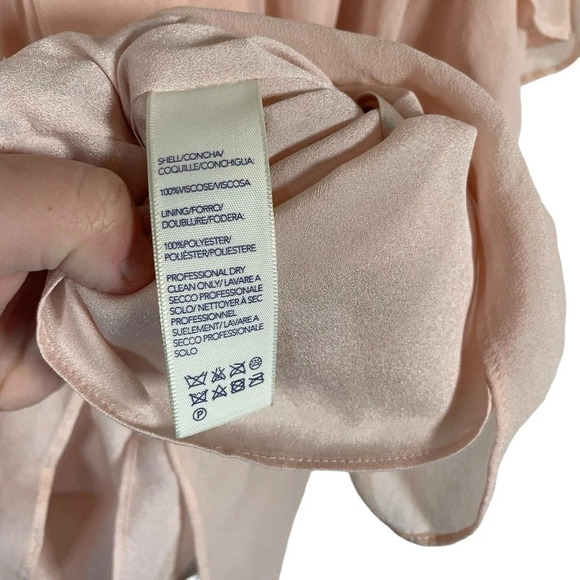 Rebecca Minkoff Chiffon Basmati Off The Shoulder Blouse in Pink Sand Size XXS - Picture 10 of 11